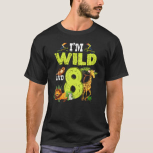 Camiseta É o meu 8º aniversário, Tema do Zoo Aniversário, S
