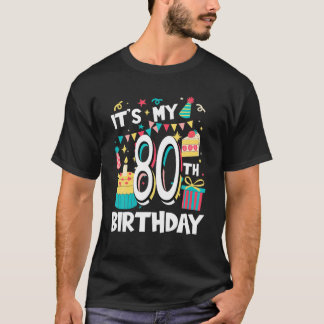 Camiseta É o meu 80 Aniversário Bolo de Docinho Gelado M
