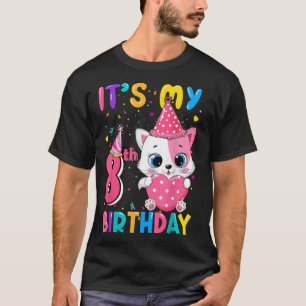 Camiseta É o meu 8.º aniversário Garota Engraçada Aniversár