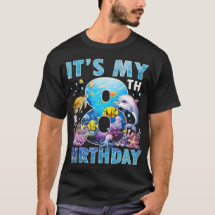Camiseta É O Meu 8.º Aniversário Oceano 8 Anos Aquário