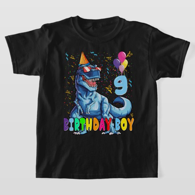Camiseta É o meu 9º aniversário da festa do Dinossauro para (Postura )