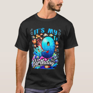 Camiseta É o meu 9º aniversário Menino Peixe do Mar Animais