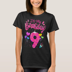 Camiseta É o meu 9º Aniversário, Nove Anos Menina