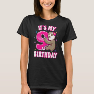 Camiseta É O Meu 9º Aniversário, Nove Bebidas Rosa, Tema