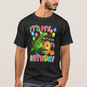 Camiseta É o meu 9º aniversário, os rapazes do Dinossauro C