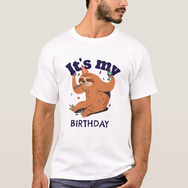 Camiseta É o meu aniversário. (Frente)
