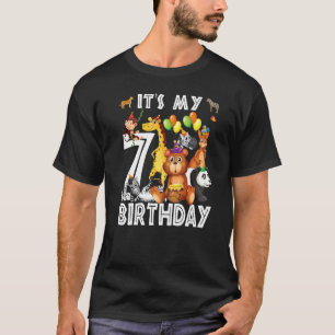 Camiseta É O Meu Aniversário 7 Safari Selgle Animal 7 Bir