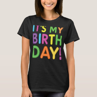 Camiseta É o meu aniversário Crianças Meninas Adolescentes