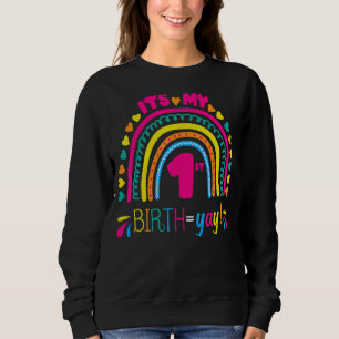 Camiseta É o meu aniversário de 1rua Yay Boho Rainbow 1 ano
