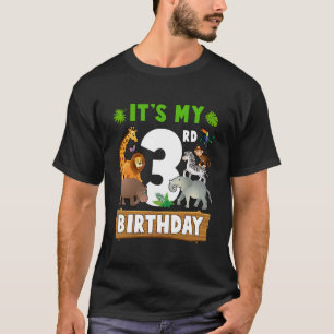 Camiseta É o meu aniversário de 3 anos Zoo Selva Safari 3 A