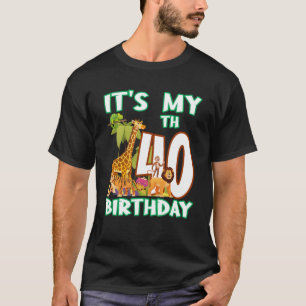 Camiseta É o meu aniversário de 40 anos Safari Zoo Animal 4