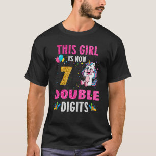 Camiseta É o meu aniversário de 7, essa garota tem 7 anos.