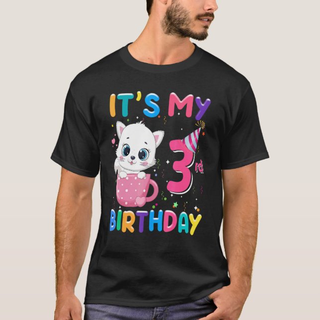 Camiseta É o meu aniversário de aniversário de 3 anos (Frente)