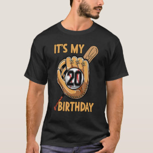 Camiseta É o meu aniversário de beisebol de 20 aniversário