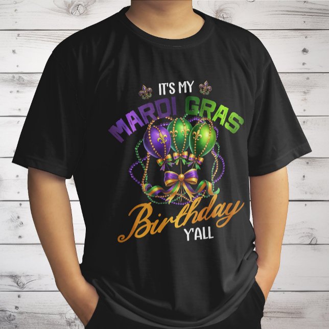 Camiseta É o meu aniversário de Mardi Gras, vocês todos cel (Criador carregado)