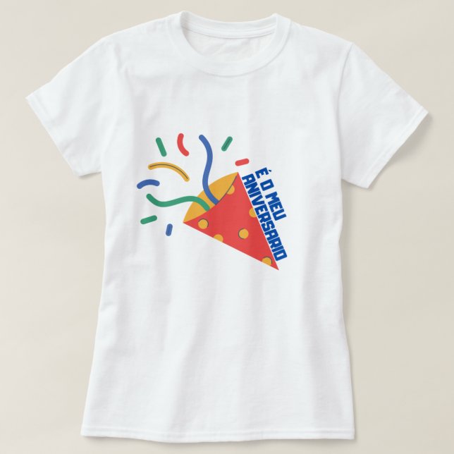 Camiseta É o meu aniversário em galego (Frente do Design)