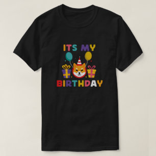 Camiseta É o meu aniversário - Fabulosa Celebração Shiba In