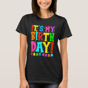 Camiseta É o meu aniversário Homens Mulheres Adolescentes M