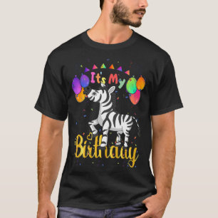 Camiseta É o meu aniversário, Zebra Mulheres, Meninas Feliz