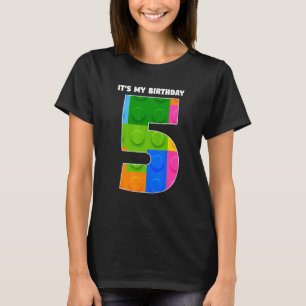 Camiseta É o meu Bloco de Aniversário de 5 5 anos