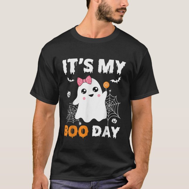 Camiseta É O Meu Boi Day Shirt Halloween Birthday Ghost Pin (Frente)