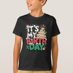 Camiseta É O Meu Bolo De Aniversário De Natal Crianças De D