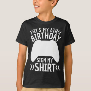 Camiseta É o meu cartaz de aniversário de 6, meu garoto de