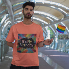 Camiseta É o meu Confetti Geométrico de Aniversário