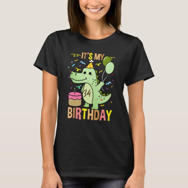 Camiseta É o meu crocodilo de 34º aniversário (Frente)