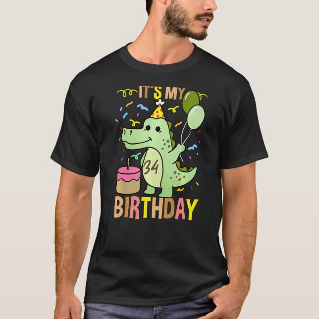 Camiseta É o meu crocodilo de 34º aniversário (Frente)