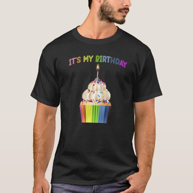 Camiseta É O Meu Cupcake Seco Humor Arco-Íris (Frente)