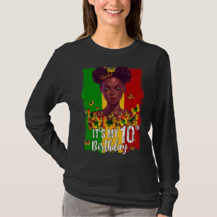 Camiseta É o meu décimo aniversário de 10 anos Melanina Pre