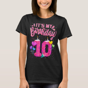 Camiseta É o meu décimo aniversário, Doughnut Happy, 10 ano