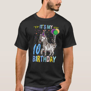 Camiseta É o meu décimo aniversário, Zebra African Animal 1
