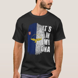 Camiseta É o meu DNA Açores Bandeira Portugal Raízes Patrio