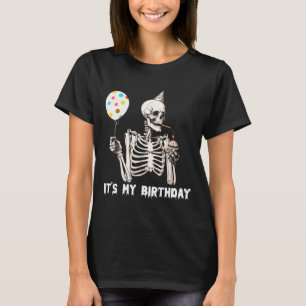 Camiseta É o meu esqueleto de aniversário de Halloween, ani