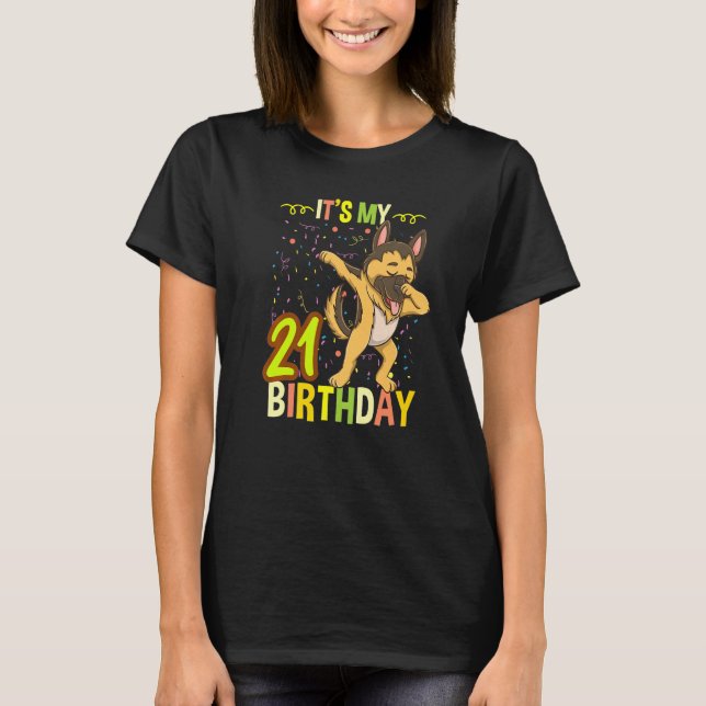 Camiseta É O Meu German shepherd De Dabbing aniversário de  (Frente)