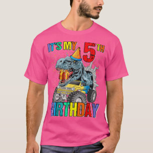 Camiseta É o meu monstro 5 de Aniversário Dinossauro de Cam
