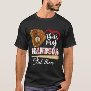 Camiseta É o meu neto lá fora, a vovó de beisebol.