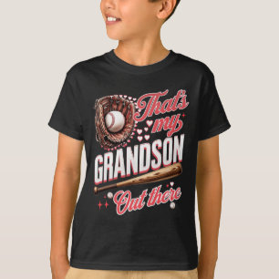 Camiseta É o meu neto lá fora, a vovó de beisebol.