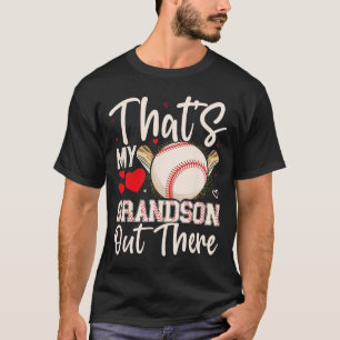 Camiseta É o meu neto lá fora, a vovó de beisebol.