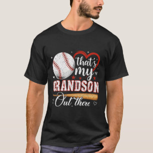 Camiseta É o meu neto lá fora, a vovó de beisebol.