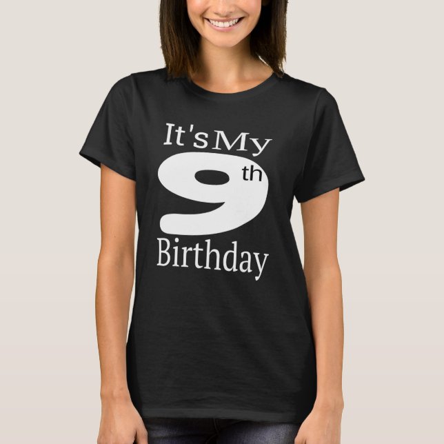 Camiseta É o meu nono aniversário (Frente)