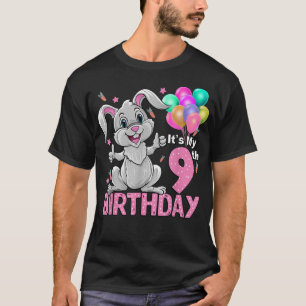 Camiseta É o meu nono aniversário, coelho 9, aniversário, 9