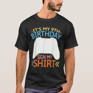 Camiseta É o meu nono Sinal de Aniversário, o meu Rapaz de
