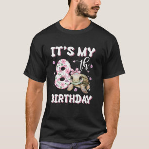 Camiseta É o meu oitavo aniversário, Turtle Sea Fish Ocean