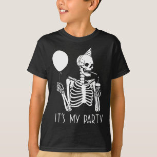 Camiseta É o meu partido Preguiçoso Halloween Costume Skele