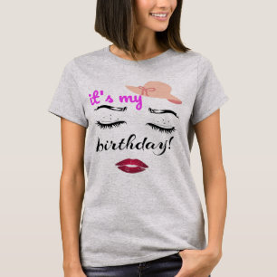 Camiseta É o meu presente de aniversário de Eyelashes e L