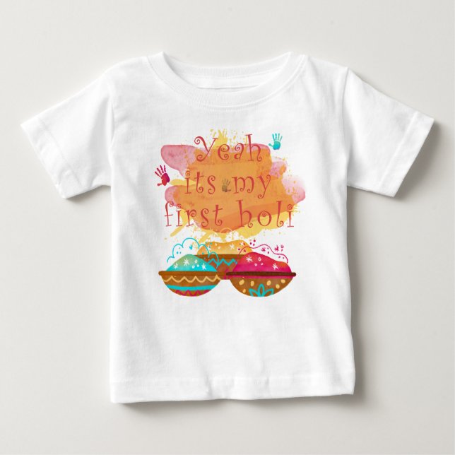 CAMISETA É O MEU PRIMEIRO FATO DE BEBÊ HOLI (Frente)