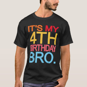 Camiseta É o meu quarto aniversário Bro Engraçado Desenho d